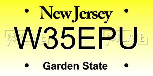 W35EPU New Jersey License Plate