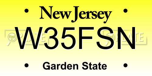 W35FSN New Jersey License Plate