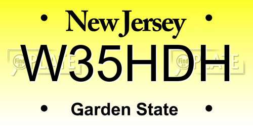 W35HDH New Jersey License Plate