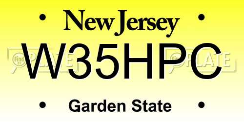W35HPC New Jersey License Plate