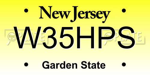 W35HPS New Jersey License Plate