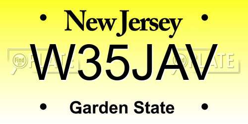 W35JAV New Jersey License Plate