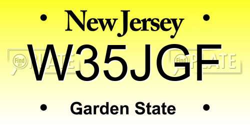 W35JGF New Jersey License Plate