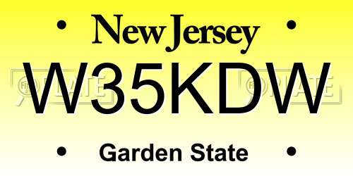 W35KDW New Jersey License Plate