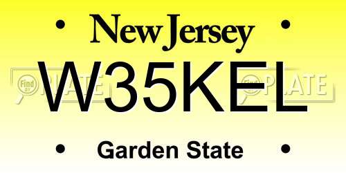 W35KEL New Jersey License Plate