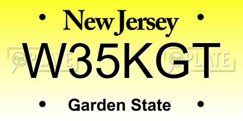 W35KGT New Jersey License Plate