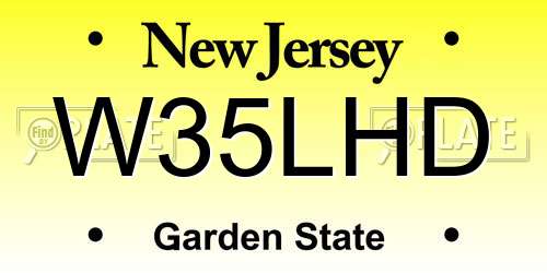 W35LHD New Jersey License Plate