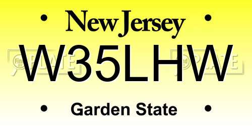 W35LHW New Jersey License Plate