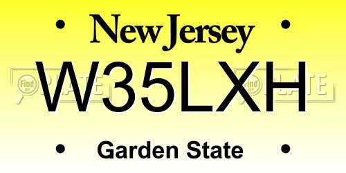 W35LXH New Jersey License Plate