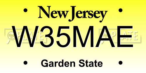 W35MAE New Jersey License Plate