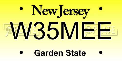 W35MEE New Jersey License Plate