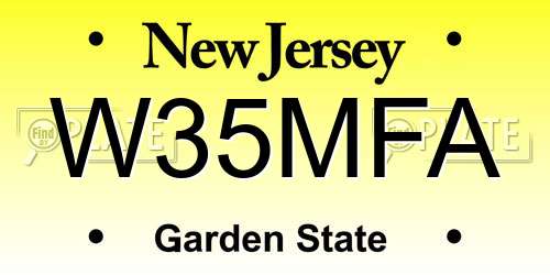 W35MFA New Jersey License Plate