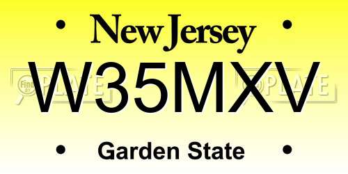 W35MXV New Jersey License Plate
