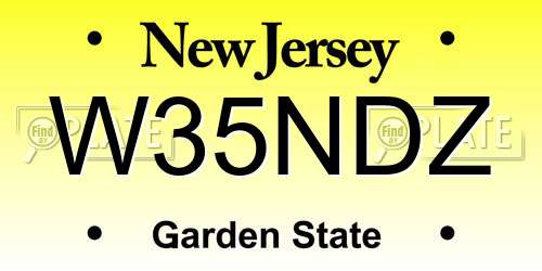 W35NDZ New Jersey License Plate