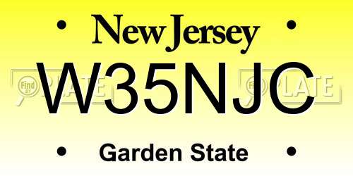 W35NJC New Jersey License Plate