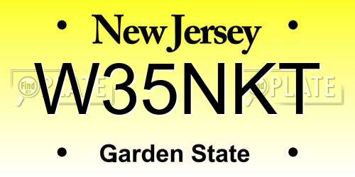 W35NKT New Jersey License Plate