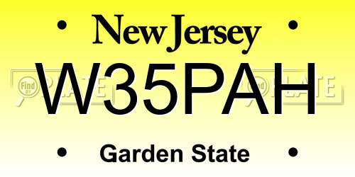 W35PAH New Jersey License Plate