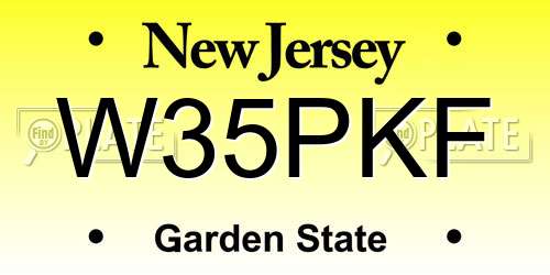 W35PKF New Jersey License Plate