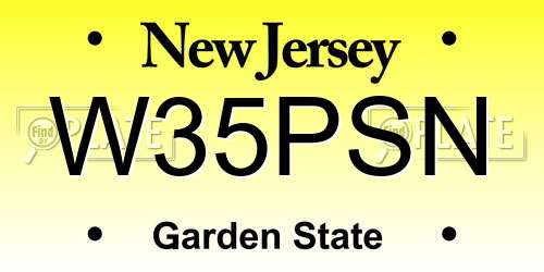 W35PSN New Jersey License Plate