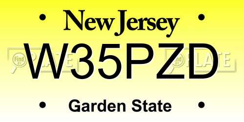 W35PZD New Jersey License Plate