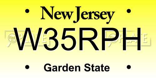 W35RPH New Jersey License Plate