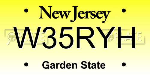 W35RYH New Jersey License Plate