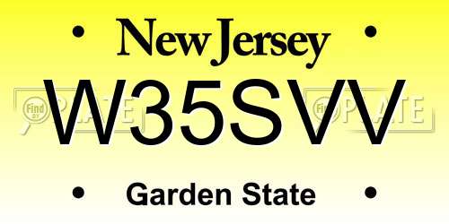 W35SVV New Jersey License Plate