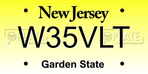 W35VLT New Jersey License Plate