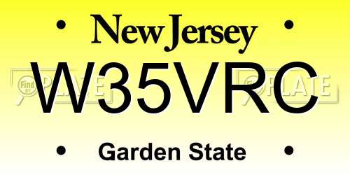 W35VRC New Jersey License Plate