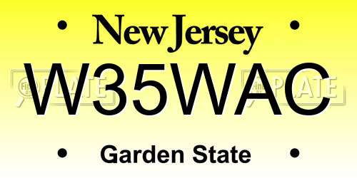 W35WAC New Jersey License Plate