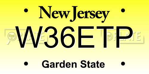 W36ETP New Jersey License Plate