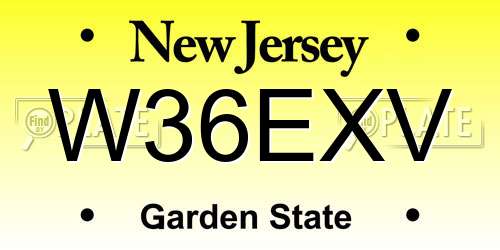 W36EXV New Jersey License Plate