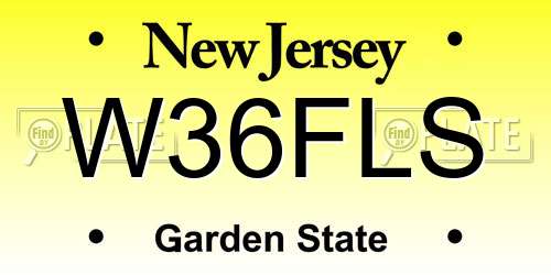 W36FLS New Jersey License Plate