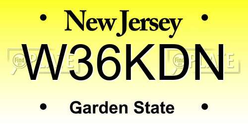 W36KDN New Jersey License Plate