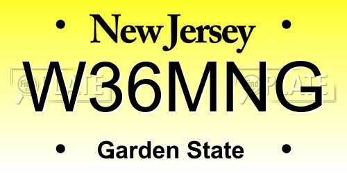 W36MNG New Jersey License Plate