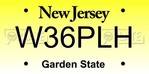 W36PLH New Jersey License Plate