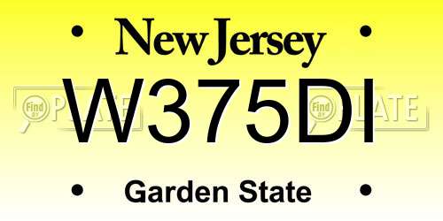 W375DI New Jersey License Plate