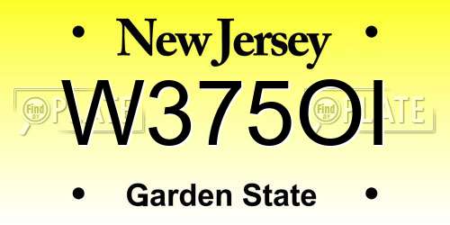 W375OI New Jersey License Plate
