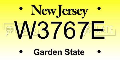 W3767E New Jersey License Plate