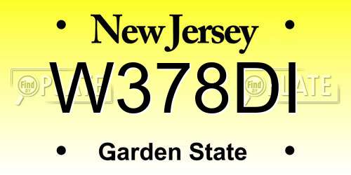 W378DI New Jersey License Plate