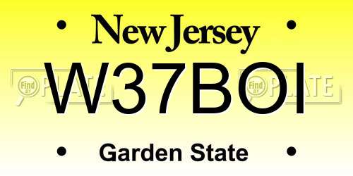 W37BOI New Jersey License Plate