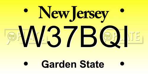 W37BQI New Jersey License Plate