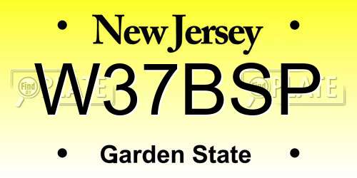 W37BSP New Jersey License Plate