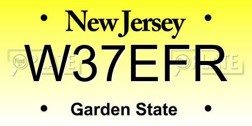 W37EFR New Jersey License Plate