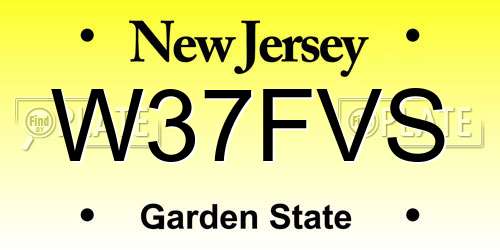 W37FVS New Jersey License Plate