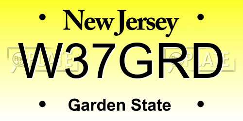 W37GRD New Jersey License Plate