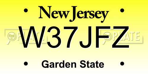 W37JFZ New Jersey License Plate