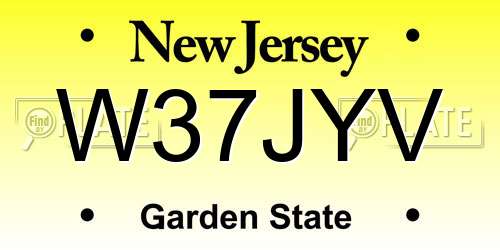 W37JYV New Jersey License Plate