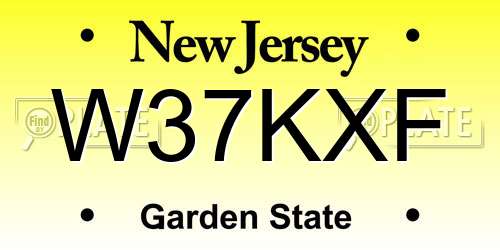 W37KXF New Jersey License Plate