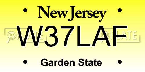 W37LAF New Jersey License Plate